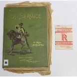 A late 19th/early 20th century volume “On Service at Home and Abroad” by Major J. Percy Groves;