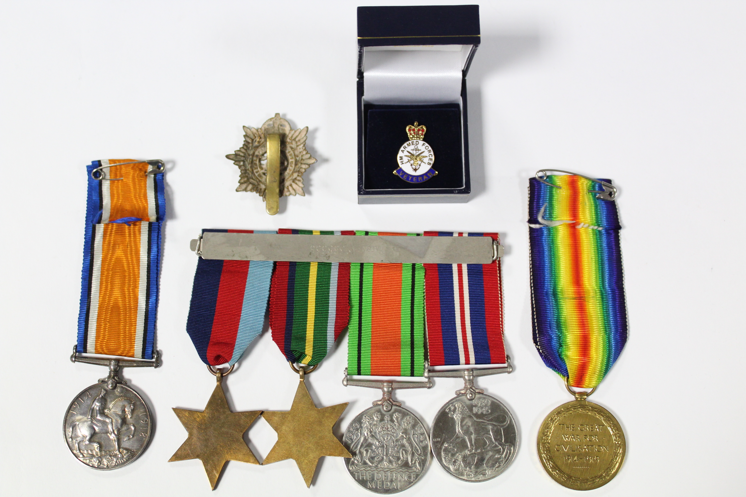 A WWI pair: British War Medal & Victory Medal, awarded to Pte. G. H. Riddle, ASC., mounted for - Image 2 of 6