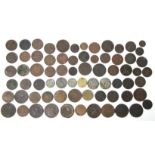 An interesting collection of 18th century & later British & foreign tokens, coins, etc., mostly