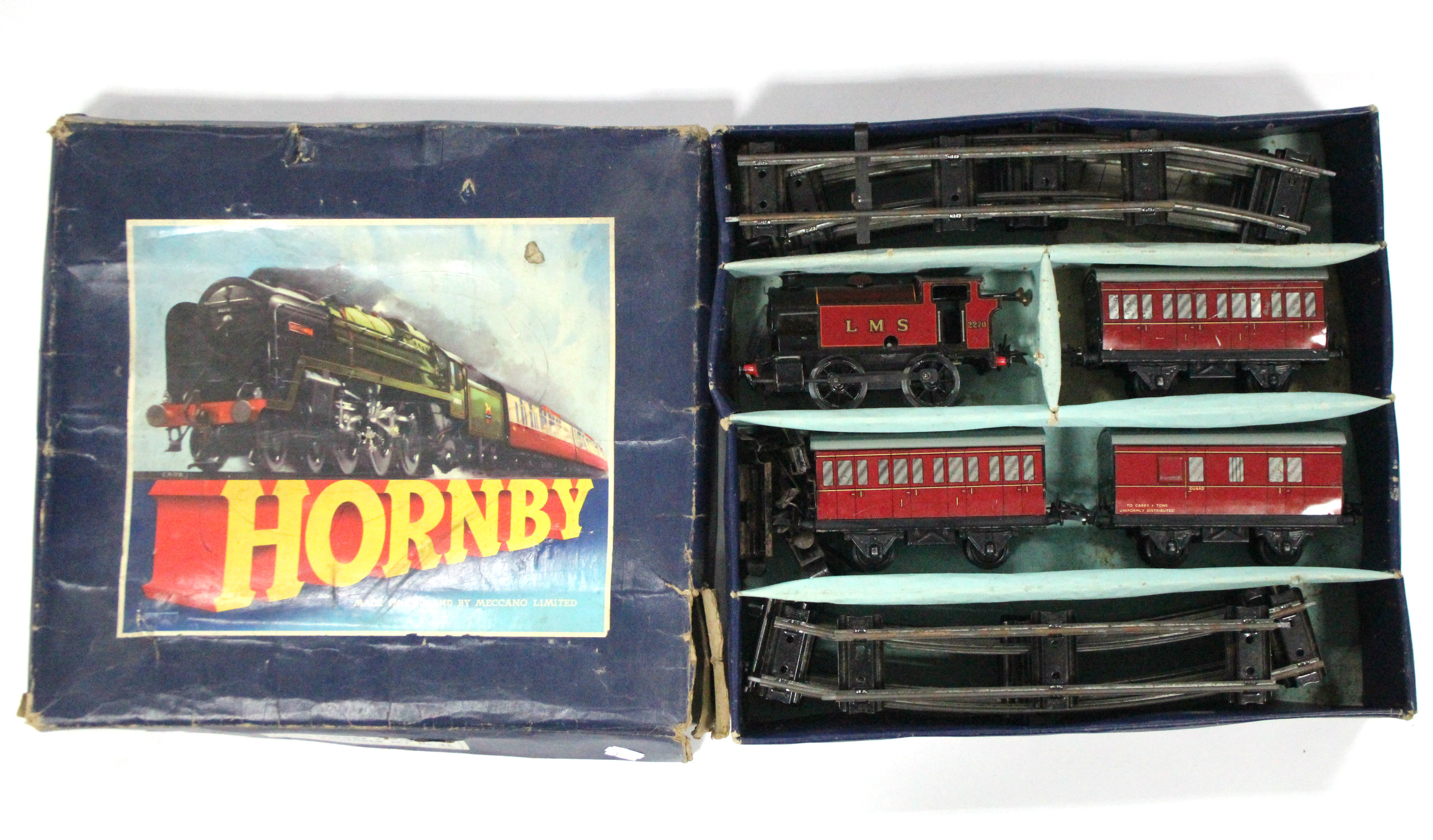 *LOT WITHDRAWN* A Hornby clockwork-operated “O” gauge Tank passenger train set (No.41), boxed.