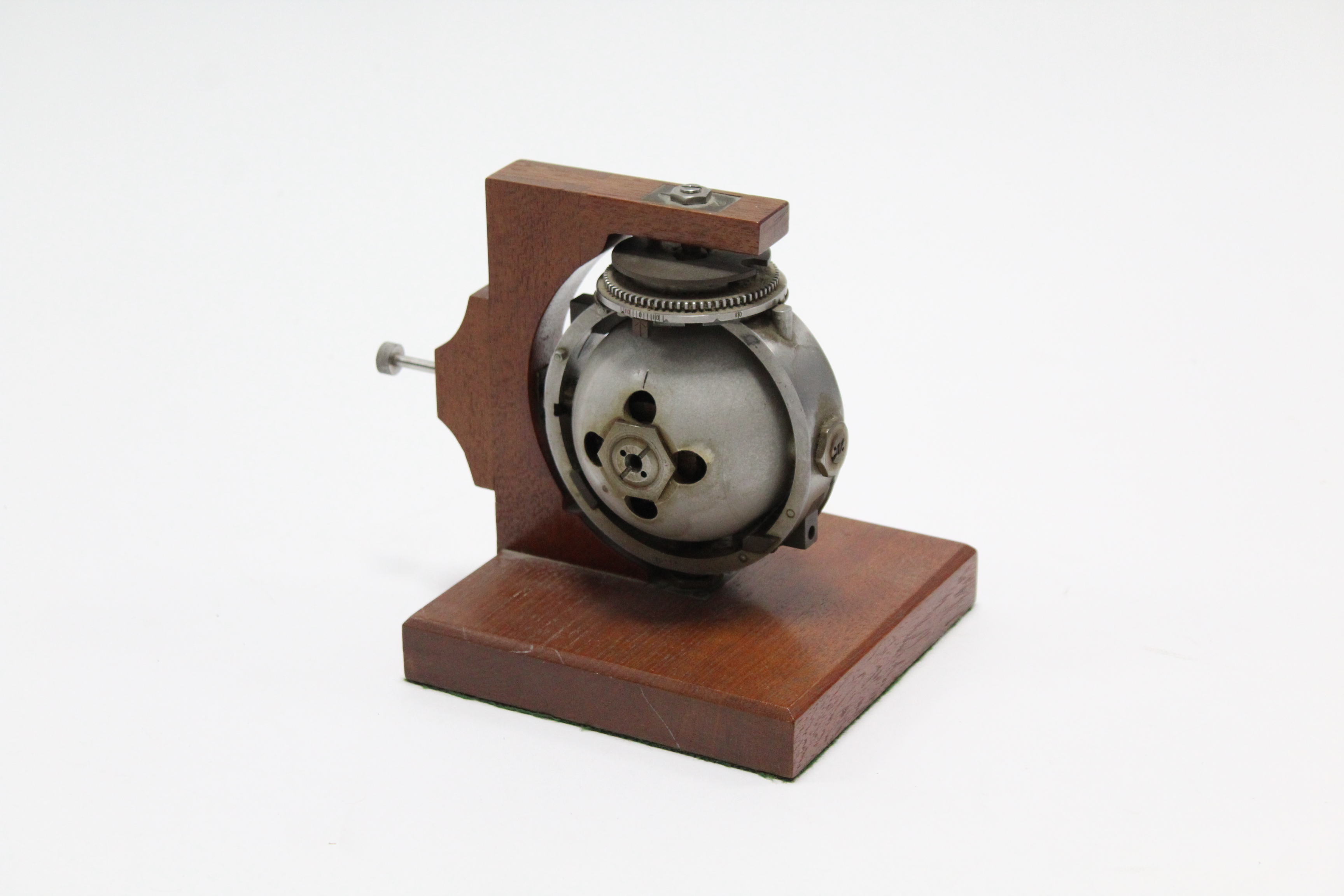 A torpedo gyroscope mounted on a wooden stand, 6¾” high. - Image 4 of 5