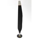 An ebonised & ivory painted wooden propeller mounted on base inscribed: “Meo Nonente”, 32” high.