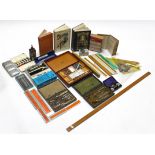 A Winsor & Newton mahogany artists paint box; two Reeves student’s paint boxes, each with