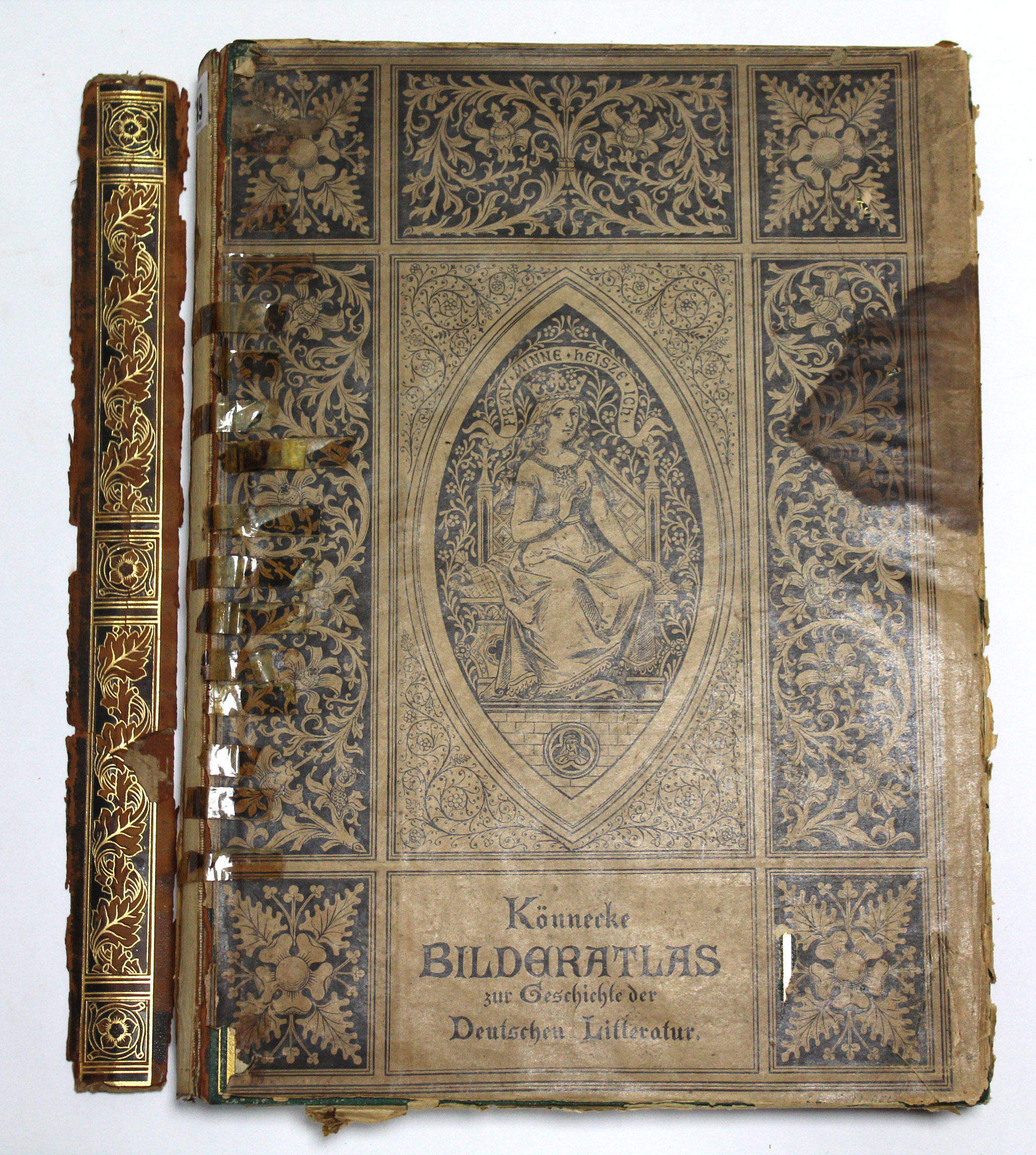 A late 19th century leather-bound German atlas, published in 1895.