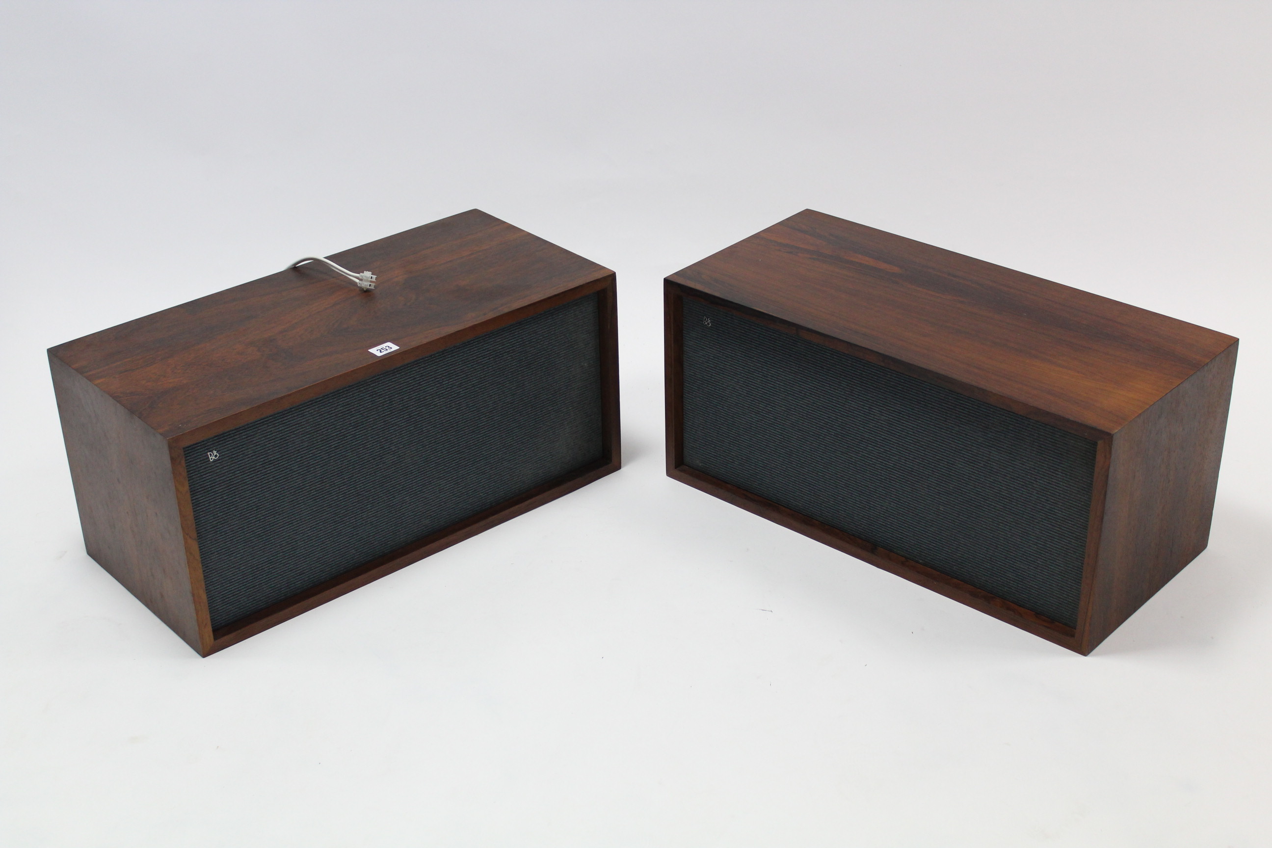 A pair of Bang & Olufsen hi-fi speakers (Type 5).