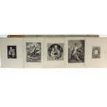 Various vintage etchings & prints, all un-framed.