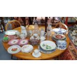 Various items of decorative china, pottery, & glassware.