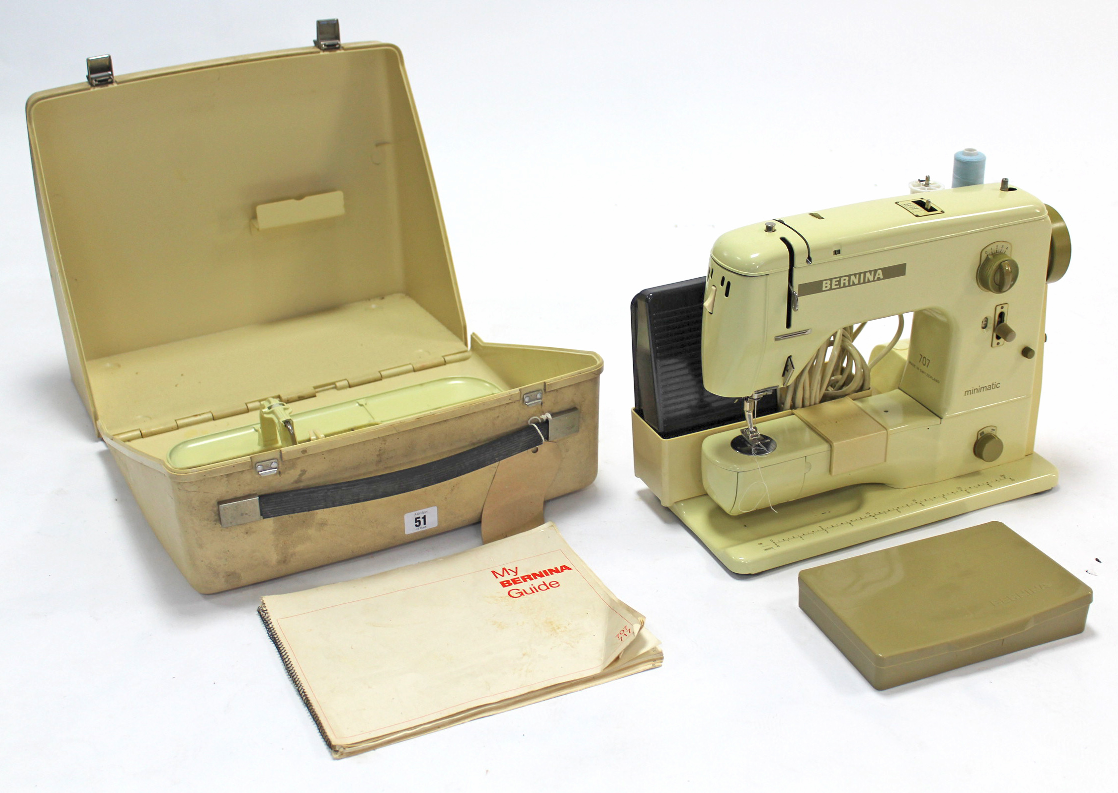 A Bernina “Minimatic” electric sewing machine, with case, w.o.