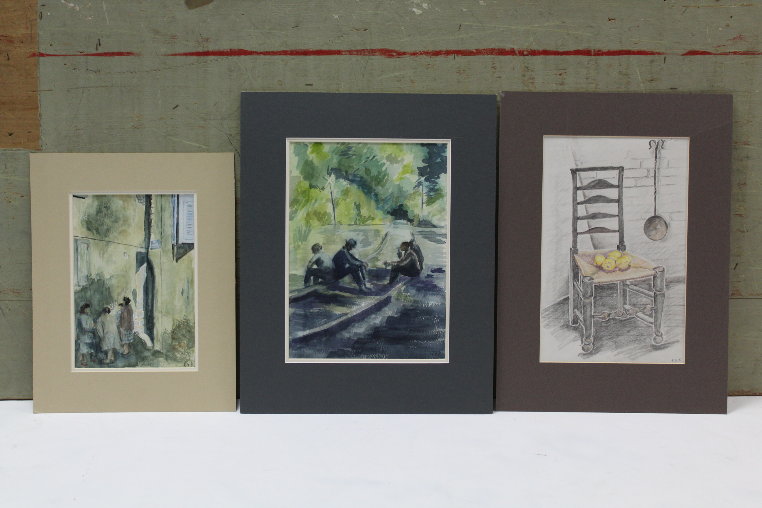 Four various oil paintings; & three watercolour paintings. - Image 3 of 3