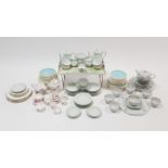 Twenty items of Coalport bone china “Divinity Pink” pattern tea & coffee ware; a Limoges nineteen