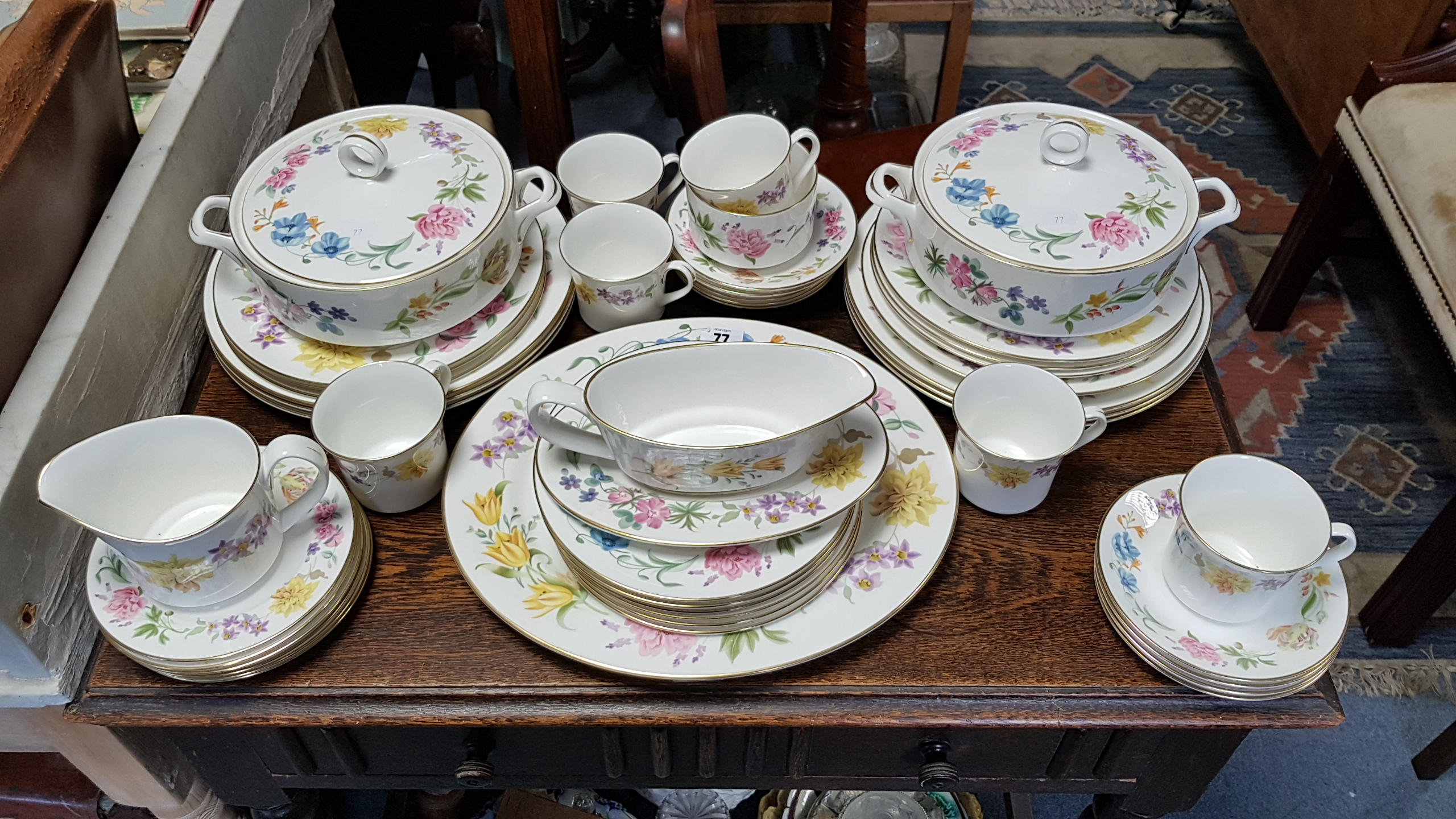 A Royal Worcester bone china “Kentmere” pattern forty-five piece dinner & tea service.