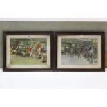 Two large coloured prints after Cecil Aldin, titled: “Showed Up On Christmas Eve”, & “The