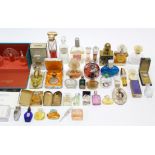 A collection of approximately forty various scent bottles (some with contents).