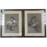 A pair of Victorian charcoal drawings of children, unsigned, 17¼” x 12¼”, in matching glazed