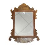A small Swansea-style fretwork frame wall mirror, 19¾” x 13½”; & two small rectangular swing