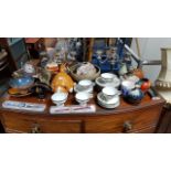 A Japanese eggshell porcelain eighteen piece part tea service; various items of decorative china,