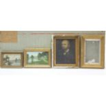 Various decorative paintings, prints & picture frames.