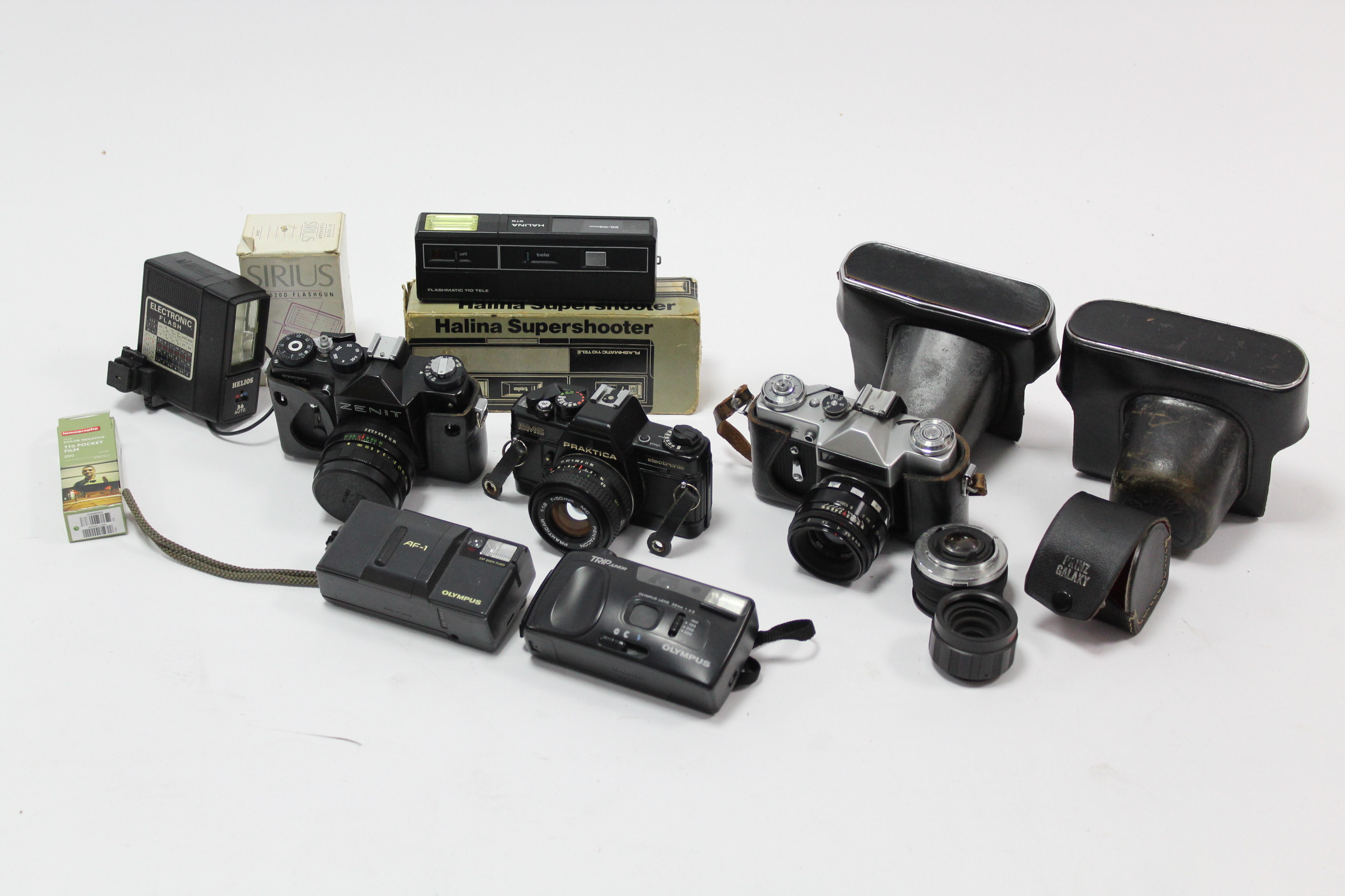 A Zenit TTL camera; a Zenit-E camera; a Praktica BMS camera; two other cameras; & various camera - Image 5 of 5