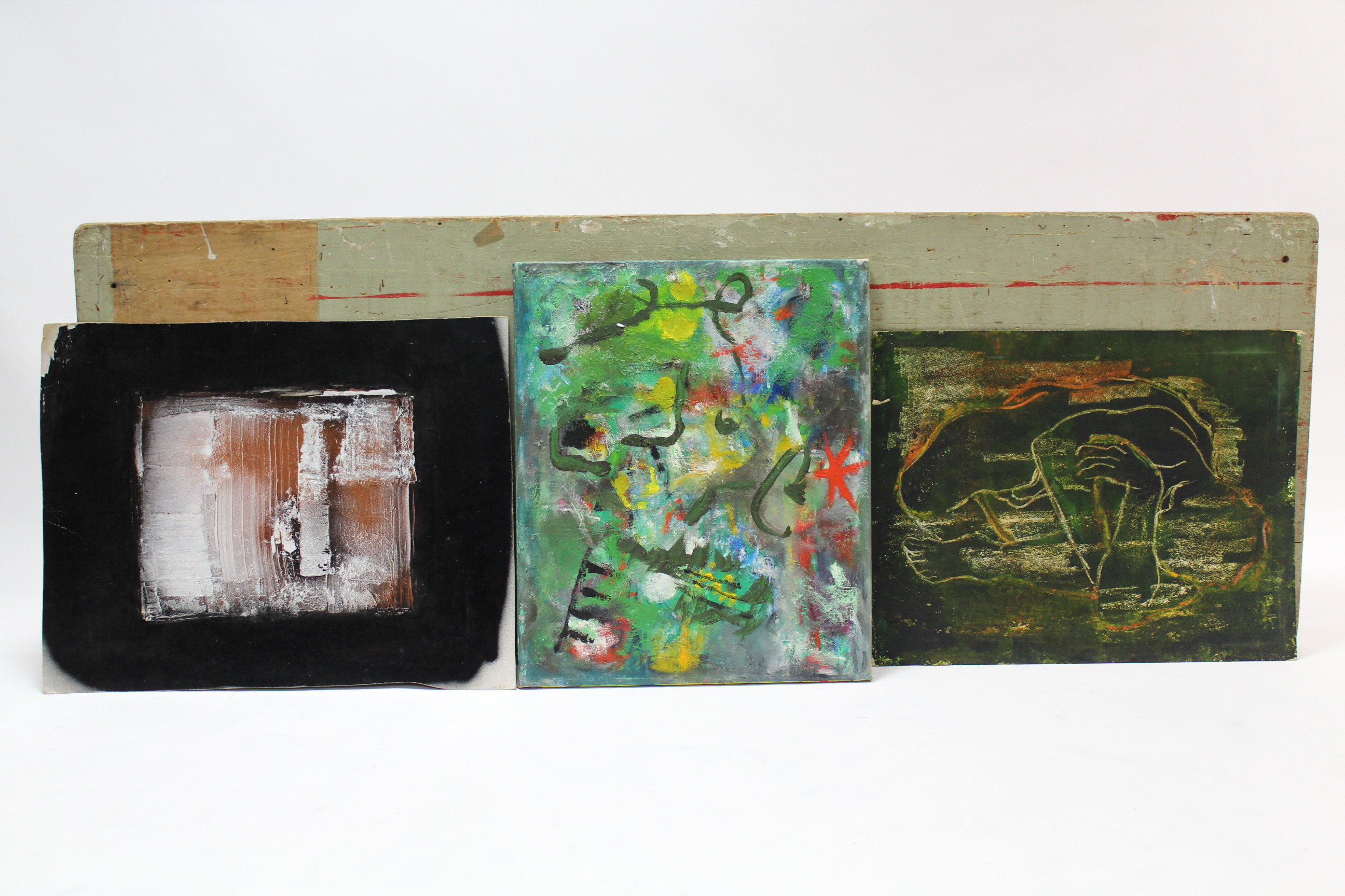 Four various oil paintings; & three watercolour paintings. - Image 2 of 3