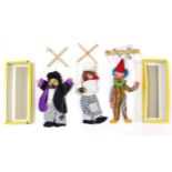 Three Pelham standard string puppets, boxed.