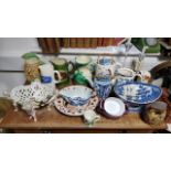 Various items of decorative china, pottery & glassware, part w.a.f.