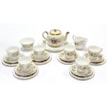 A Colclough bone china “Hedgerow” pattern twenty-two piece tea service (settings for six).