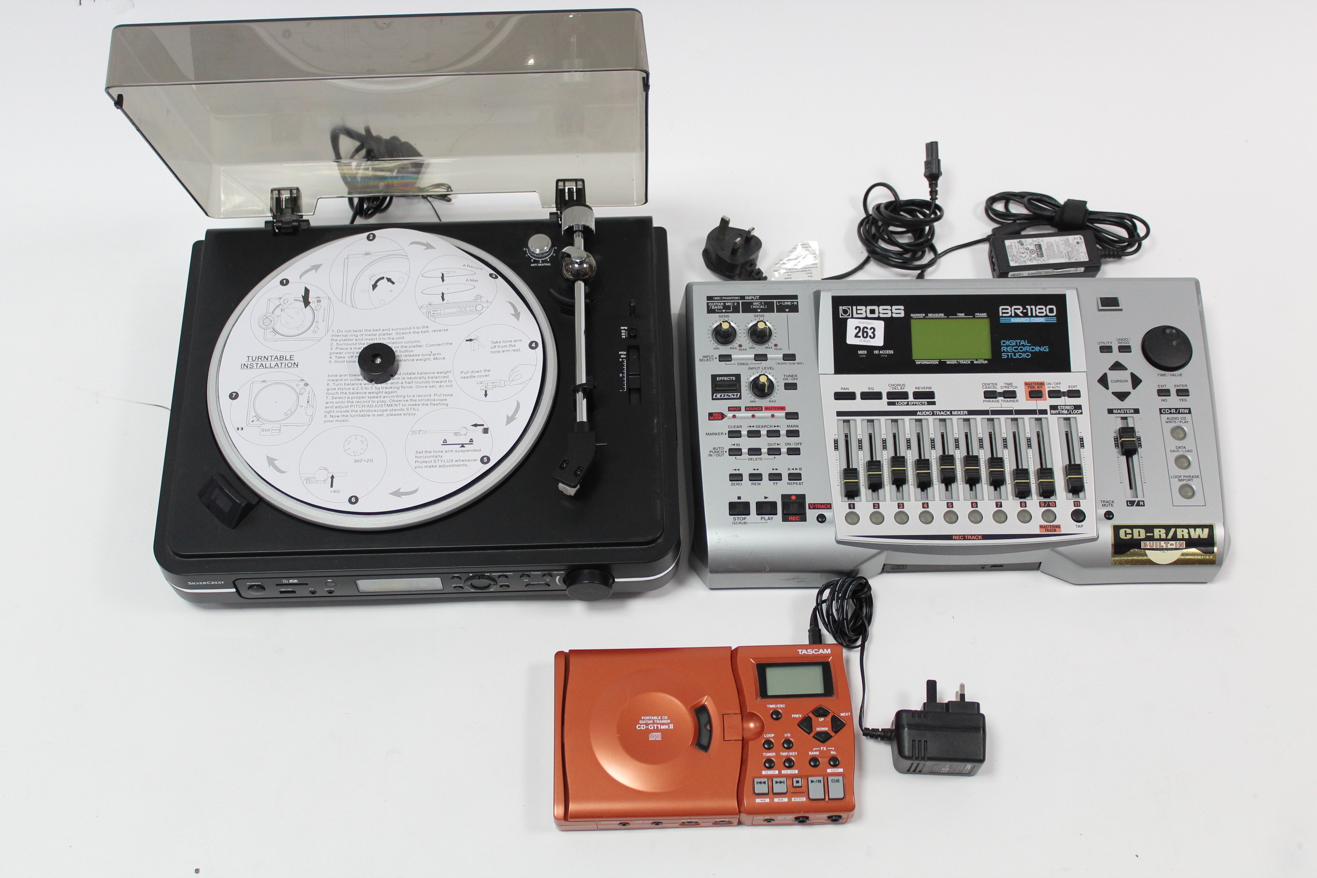 A Boss Digital Recording Studio (BR-1180); & a Silvercrest USB Record Player, Boxed.