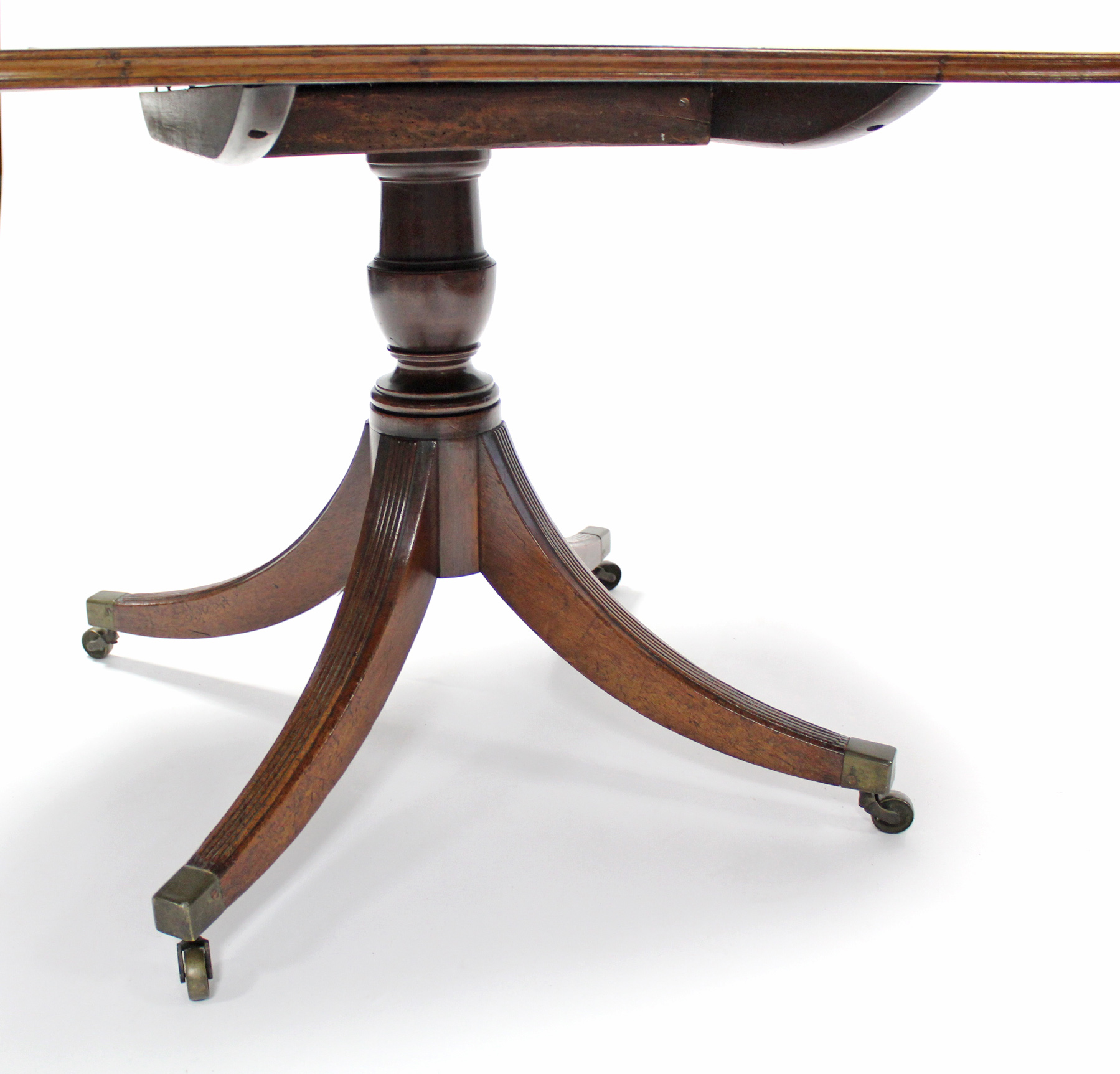 A Regency mahogany & satinwood-crossbanded breakfast table with rectangular tilt-top on turned - Image 4 of 8