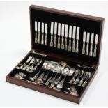 A service of King’s pattern cutlery comprising: eight pairs of table knives & forks, eight pairs