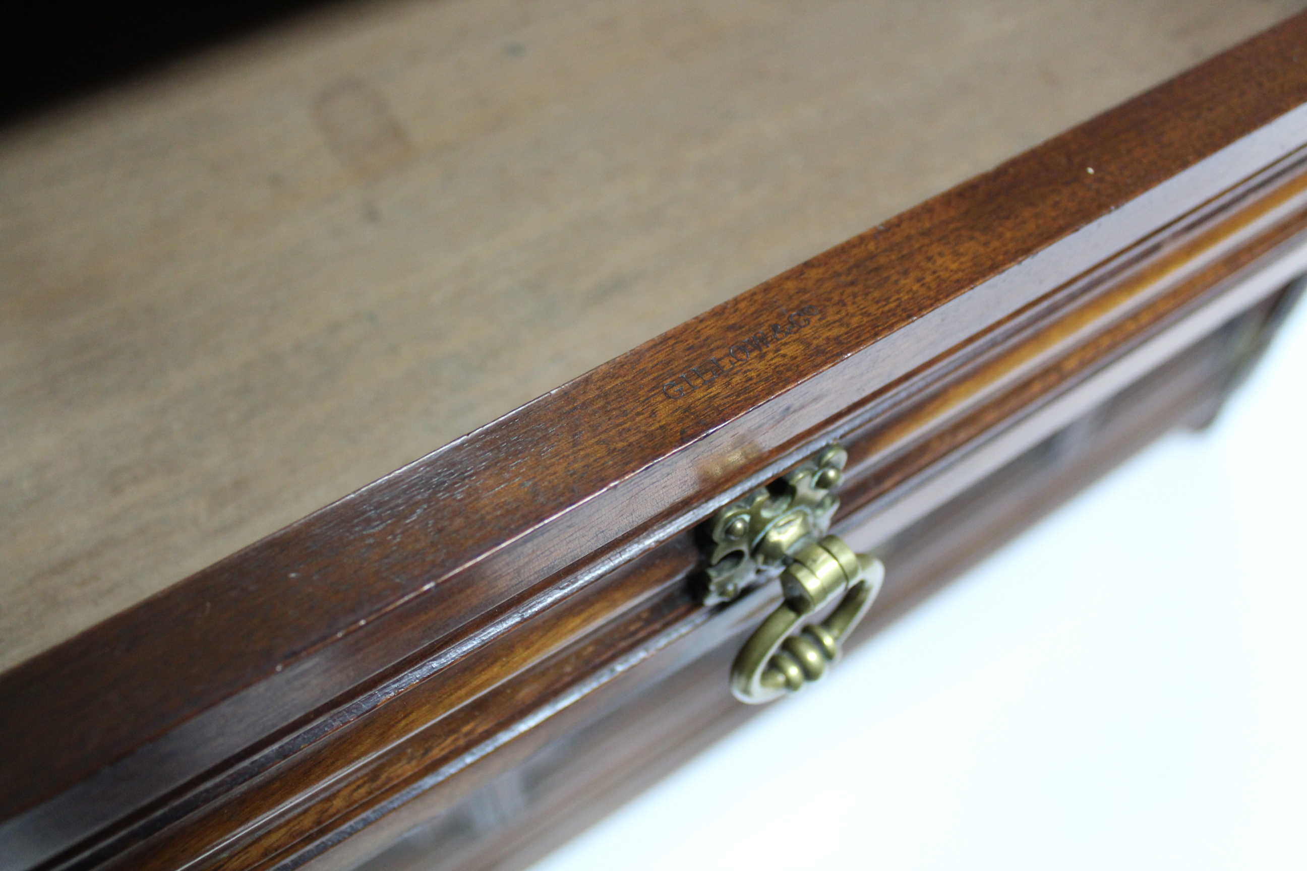 A late Victorian carved mahogany two-tier dumb waiter by Gillow & Co., fitted two frieze drawers - Image 6 of 7