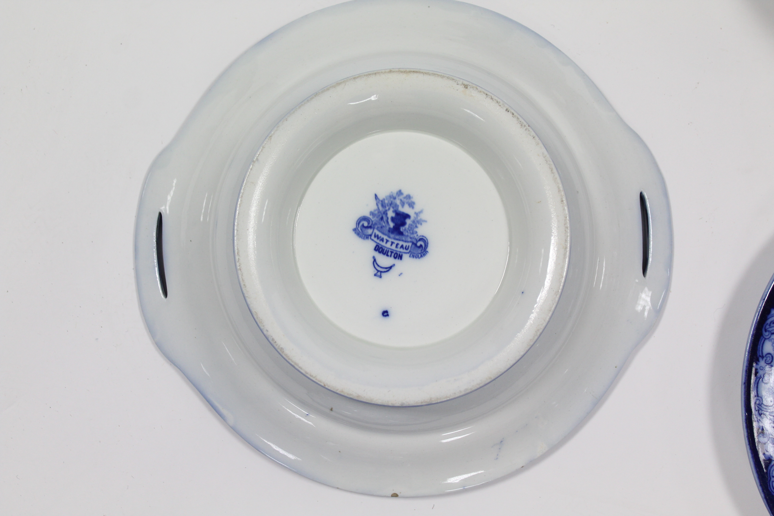 A Doulton Burslem ‘Watteau’ pattern blue transfer ware part dinner service comprising: four - Image 9 of 9