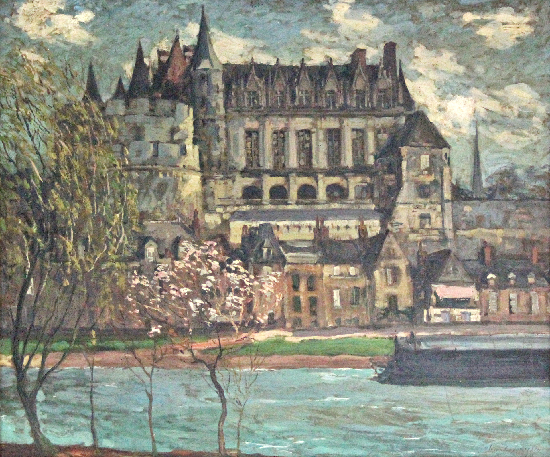 JAMIESON, Alexander (1873-1937). A view of Chateau Amboise from the Loire, inscribed verso “