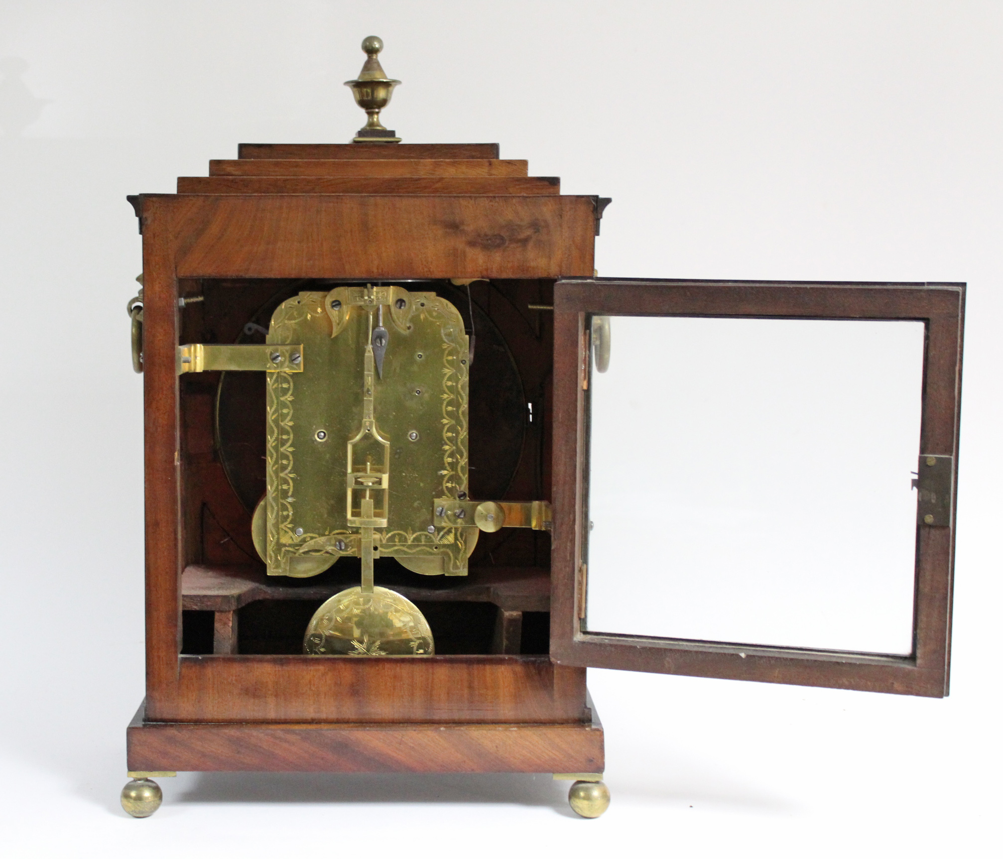 A REGENCY BRACKET CLOCK by JONATHAN GALE, LONDON, with roman numerals to the 8” diam. white - Image 9 of 13