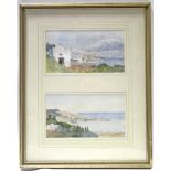 SHARPE, Mary. Two coastal views at Algiers, one dated 1886, watercolour: 3½” x 6½” (framed as