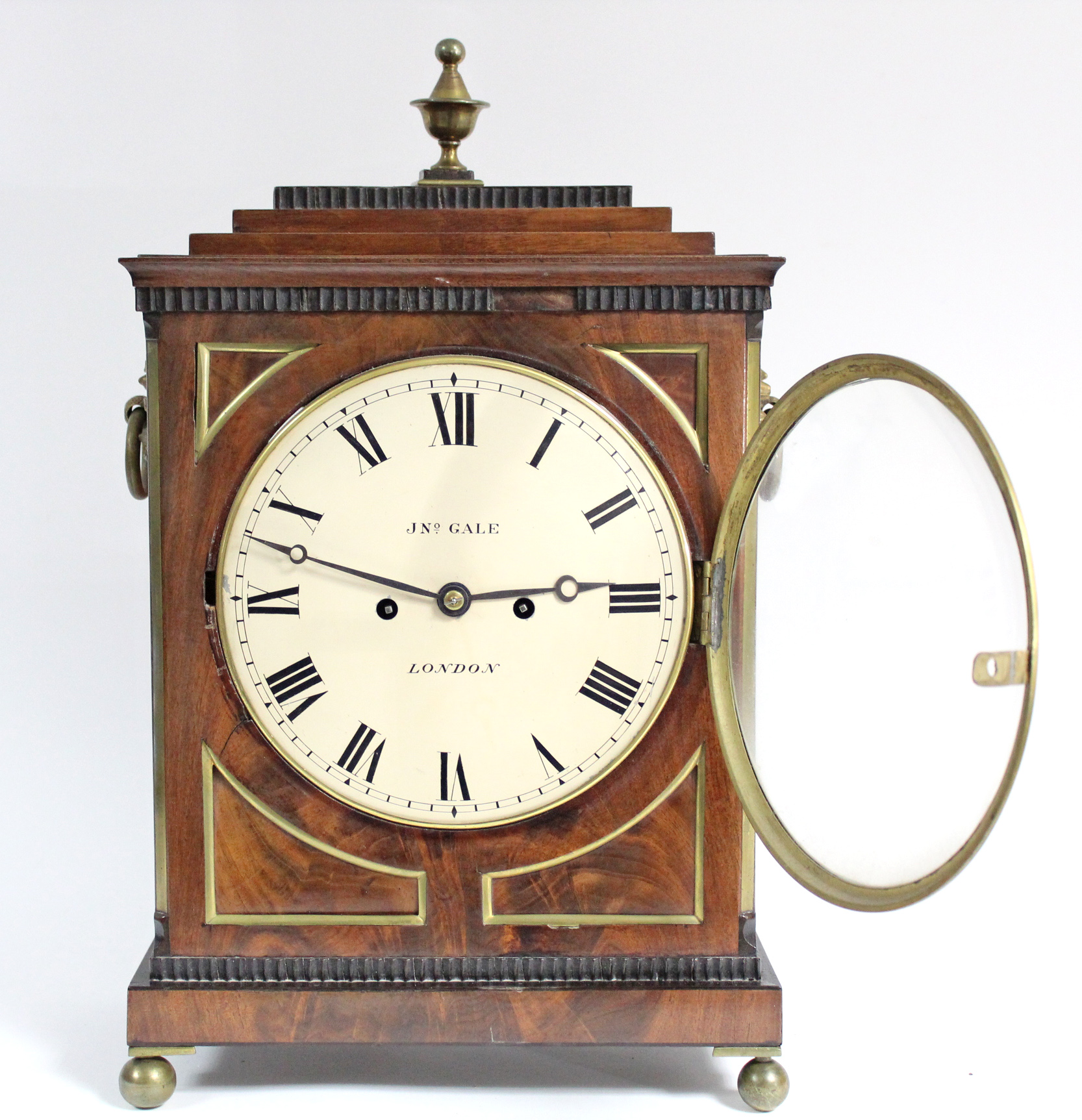 A REGENCY BRACKET CLOCK by JONATHAN GALE, LONDON, with roman numerals to the 8” diam. white - Image 2 of 13