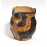 Quentin Bell (1910-1996); a Fulham Pottery bulbous jug painted with an abstract design in pink,