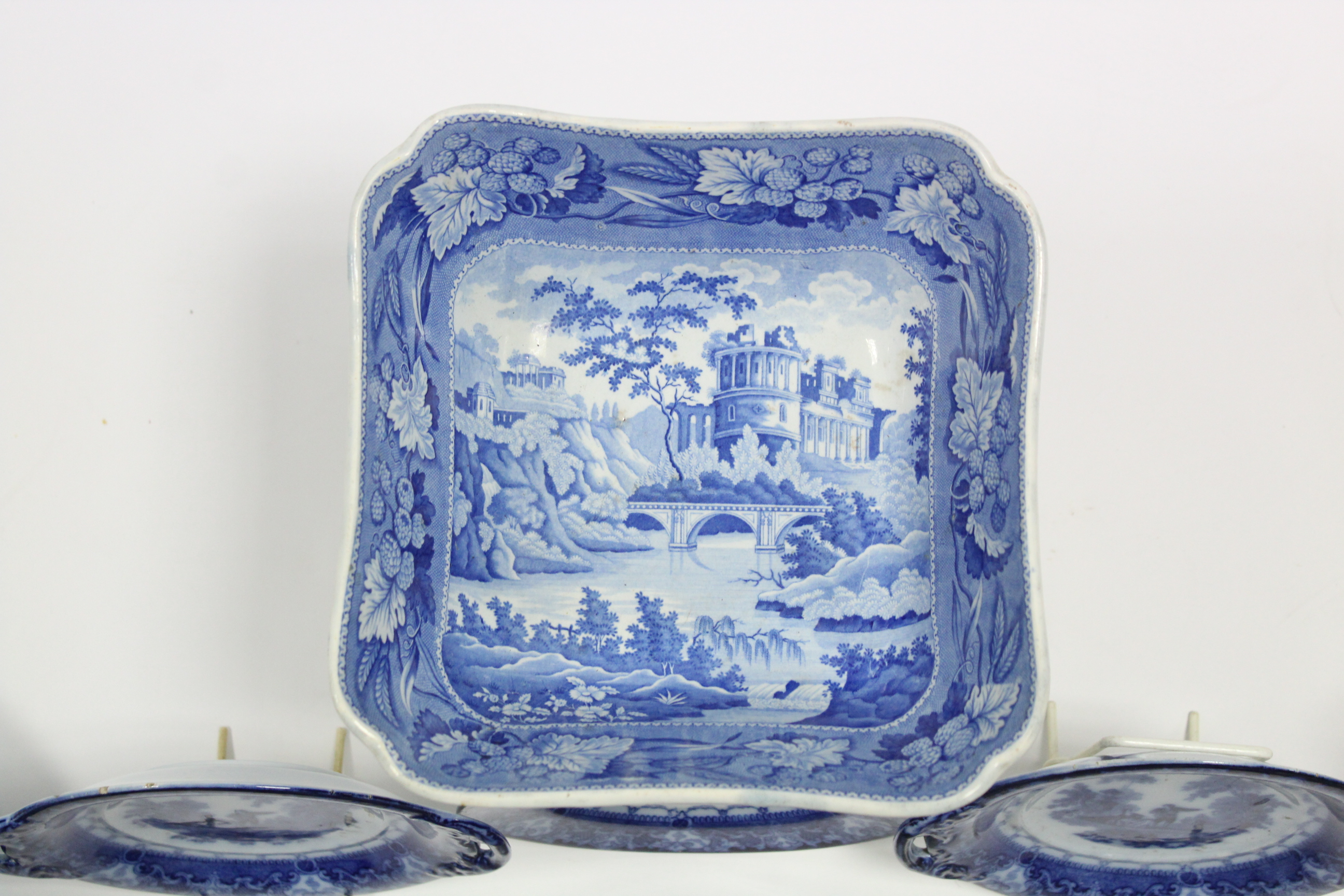 A Doulton Burslem ‘Watteau’ pattern blue transfer ware part dinner service comprising: four - Image 2 of 9