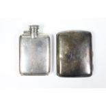 A small silver pocket spirit flask with screw cap, 3¾” high, London 1929 by Goldsmiths &