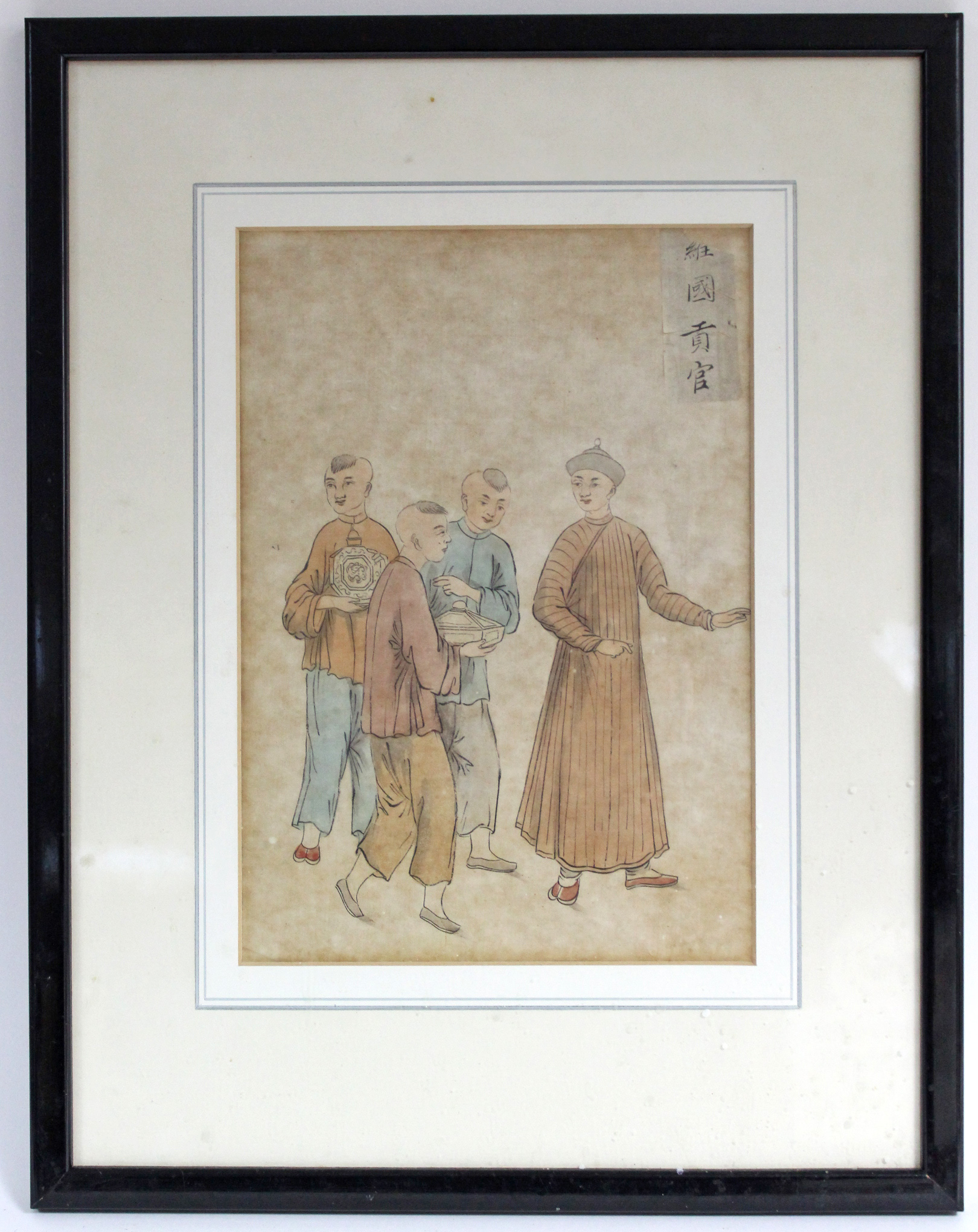 CHINESE SCHOOL, late 19th century. A group of four figure studies; pen & watercolour: 10” x 7”,