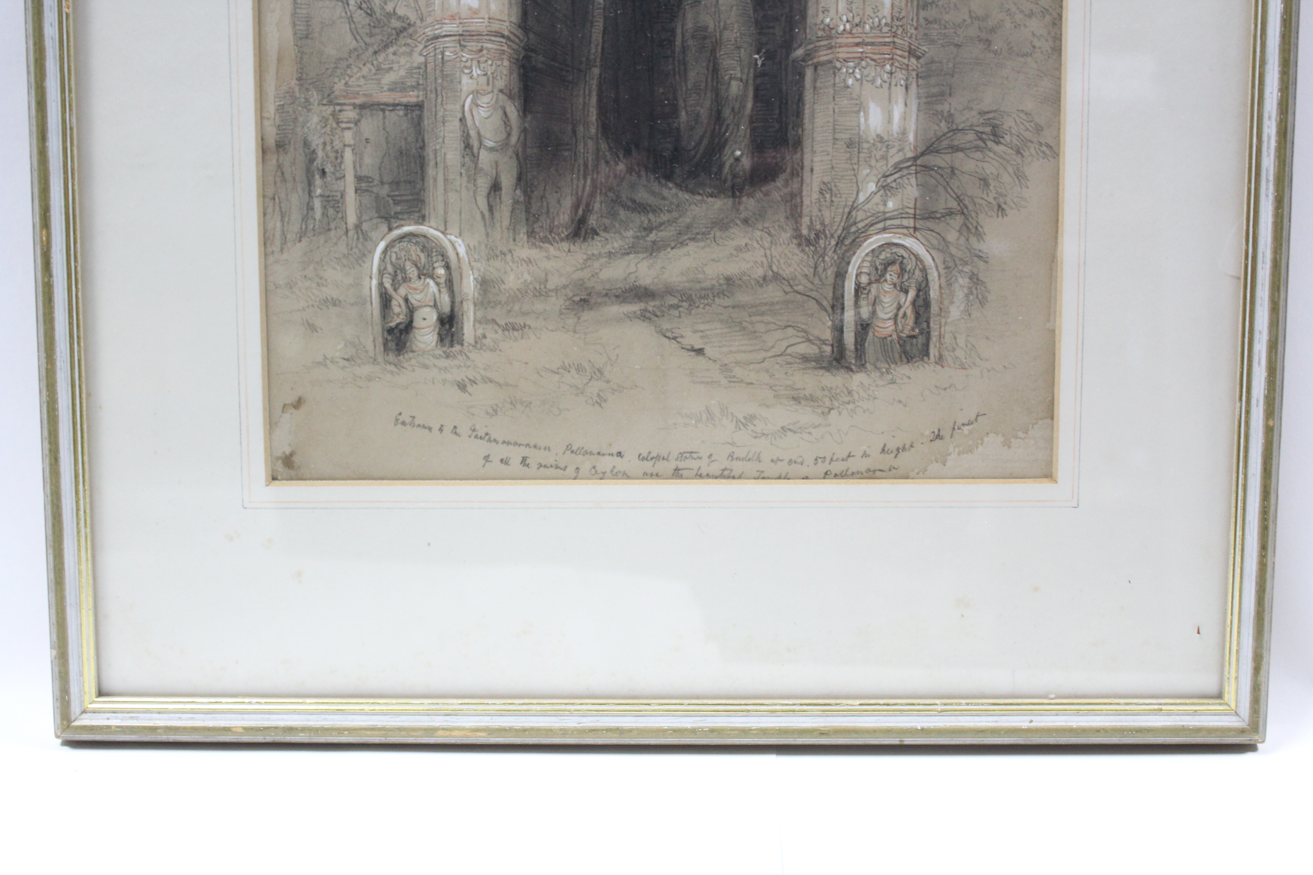 NICHOLL, Andrew (1804-1886), attributed to. A pencil sketch of a Buddhist monument in Ceylon, with - Image 4 of 4