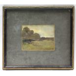 ATKINS, Arthur (late 19th/early 20th century). A rural landscape, signed, oil on board: 3¾” x 5”;