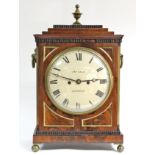 A REGENCY BRACKET CLOCK by JONATHAN GALE, LONDON, with roman numerals to the 8” diam. white