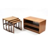 A G-Plan teak nest of three rectangular occasional tables; & a similar low cabinet 32½” wide x 19”