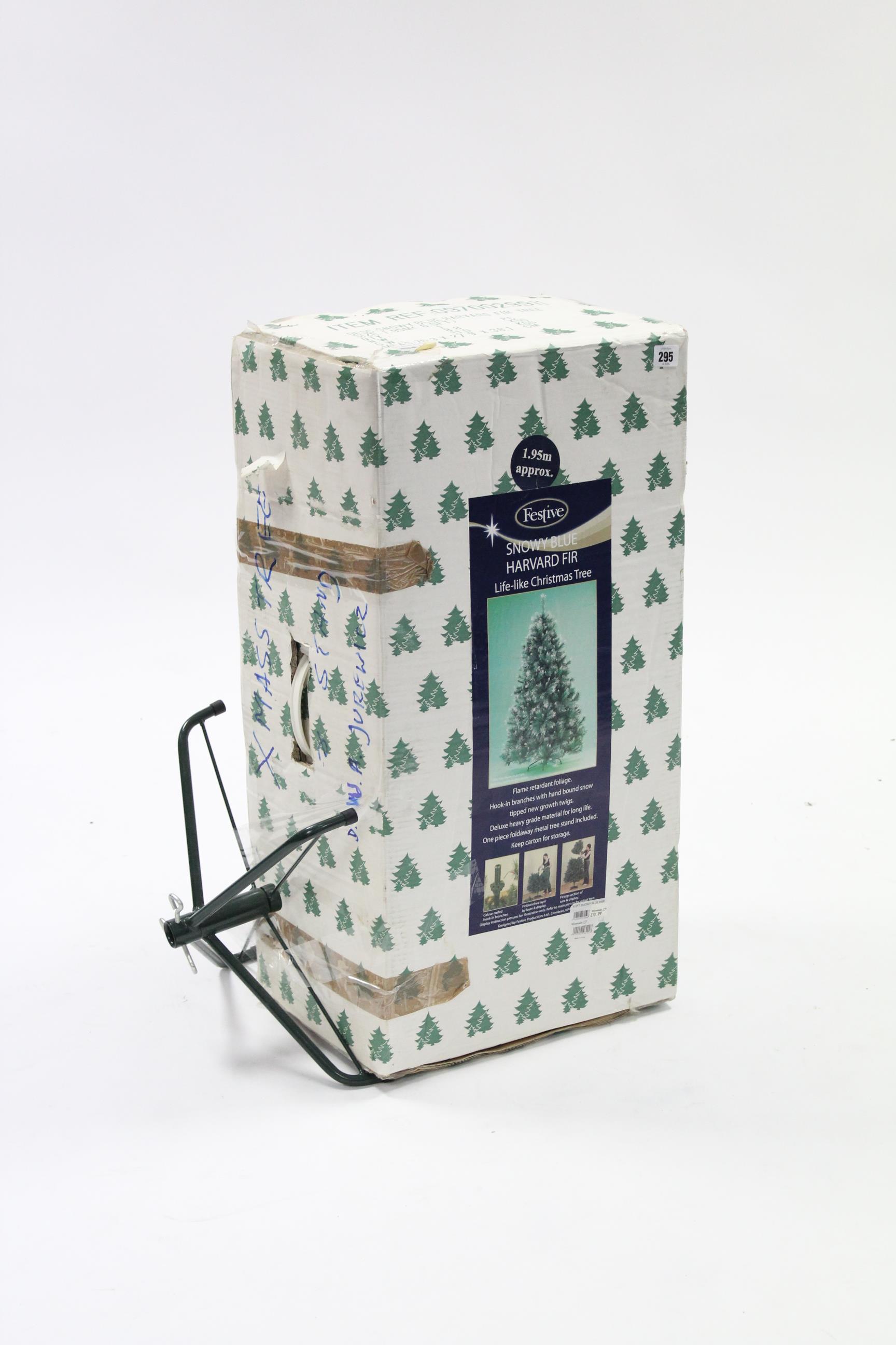 A festive “Snowy Blue Harvard Fir” 1.95m artificial Christmas tree, boxed. - Image 2 of 2