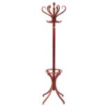 A bentwood hat & coat stand, 72” high.