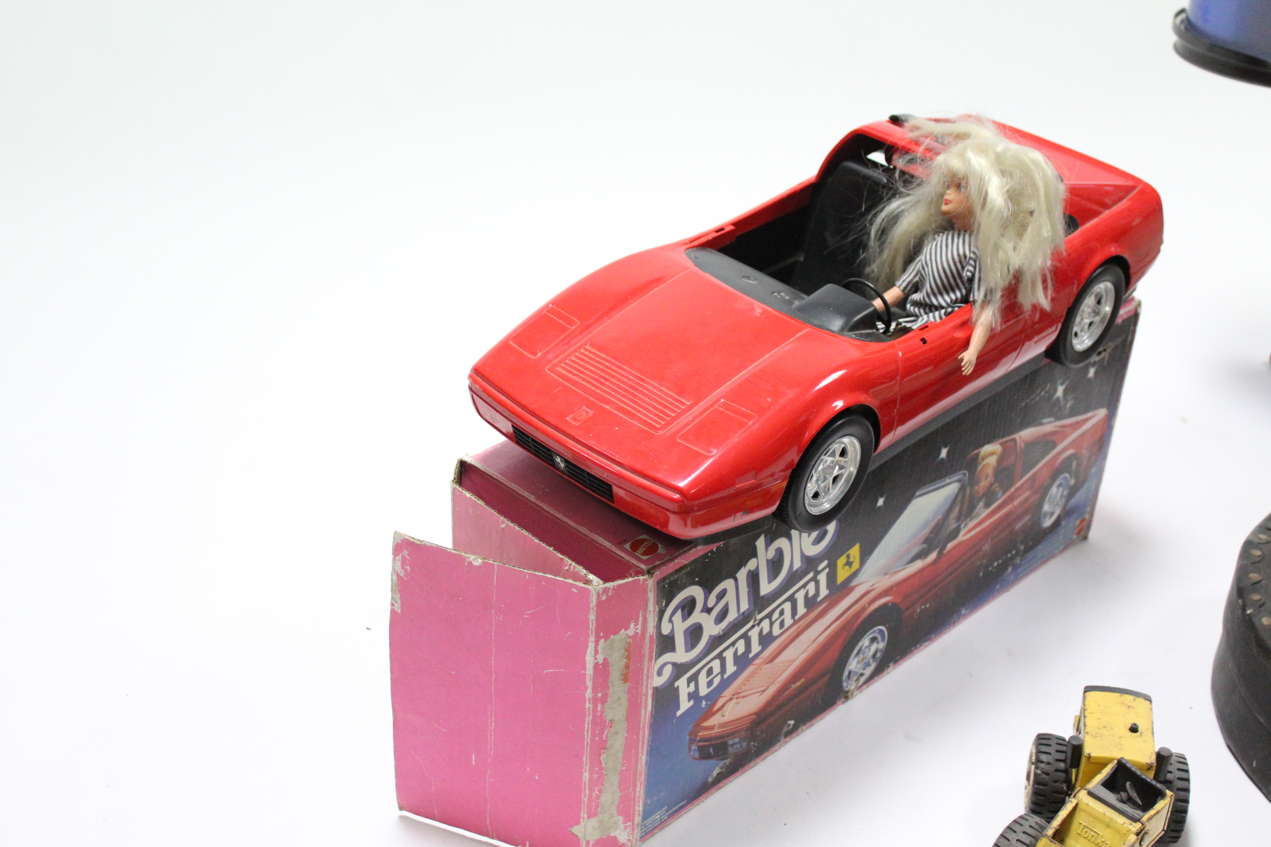 A Mattel toy “Barbie’s Ferrari”, boxed; a child’s four-piece drum kit; six Tonka toys; & various - Image 2 of 5