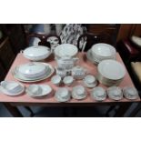 A Limoges thirty-three piece part dinner service of white ground & with gilt rims; & a Limoges