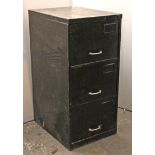 A black art-metal three drawer filing cabinet, 18¾” wide x 39¾” high.