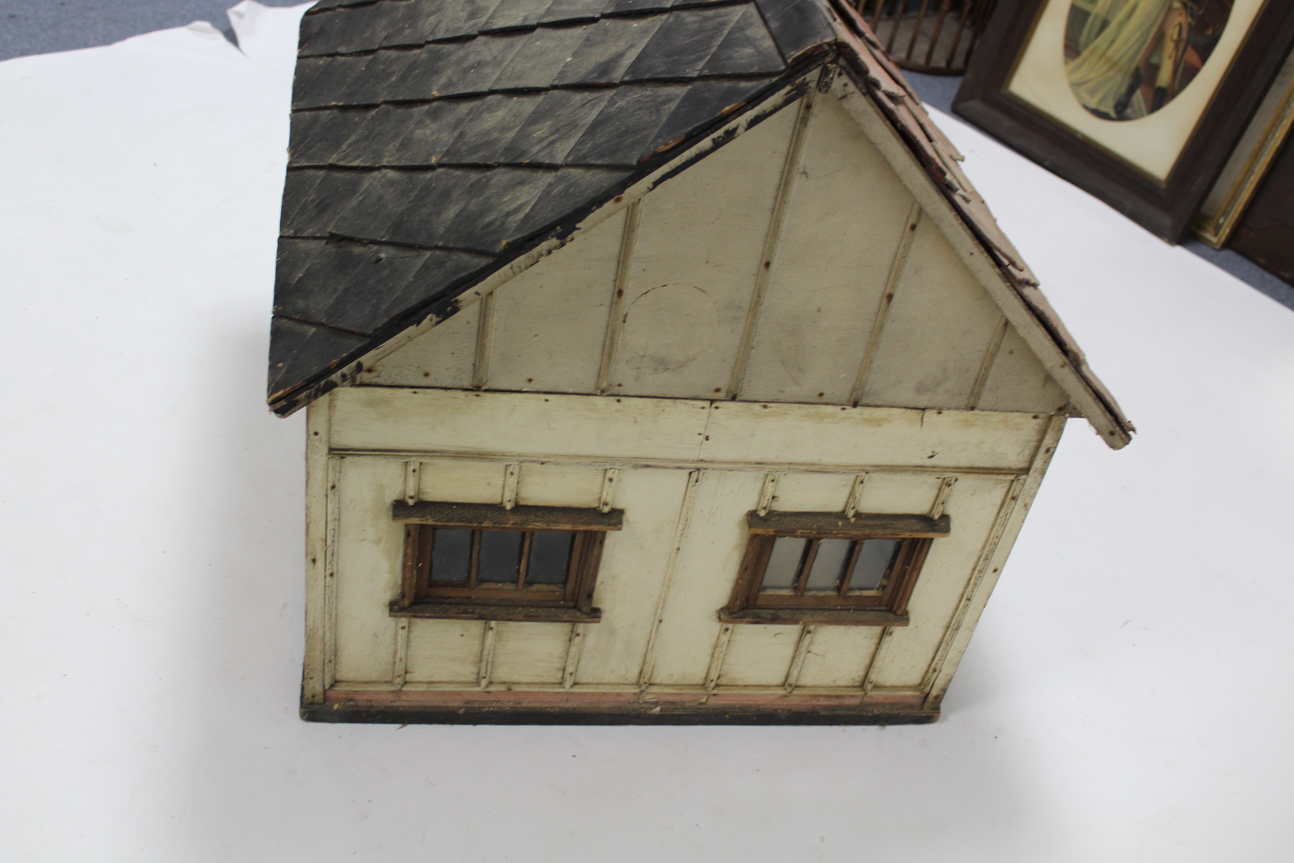 A painted wooden dolls model of a country Inn, 27” wide x 29½” high x 29” deep. - Image 5 of 5