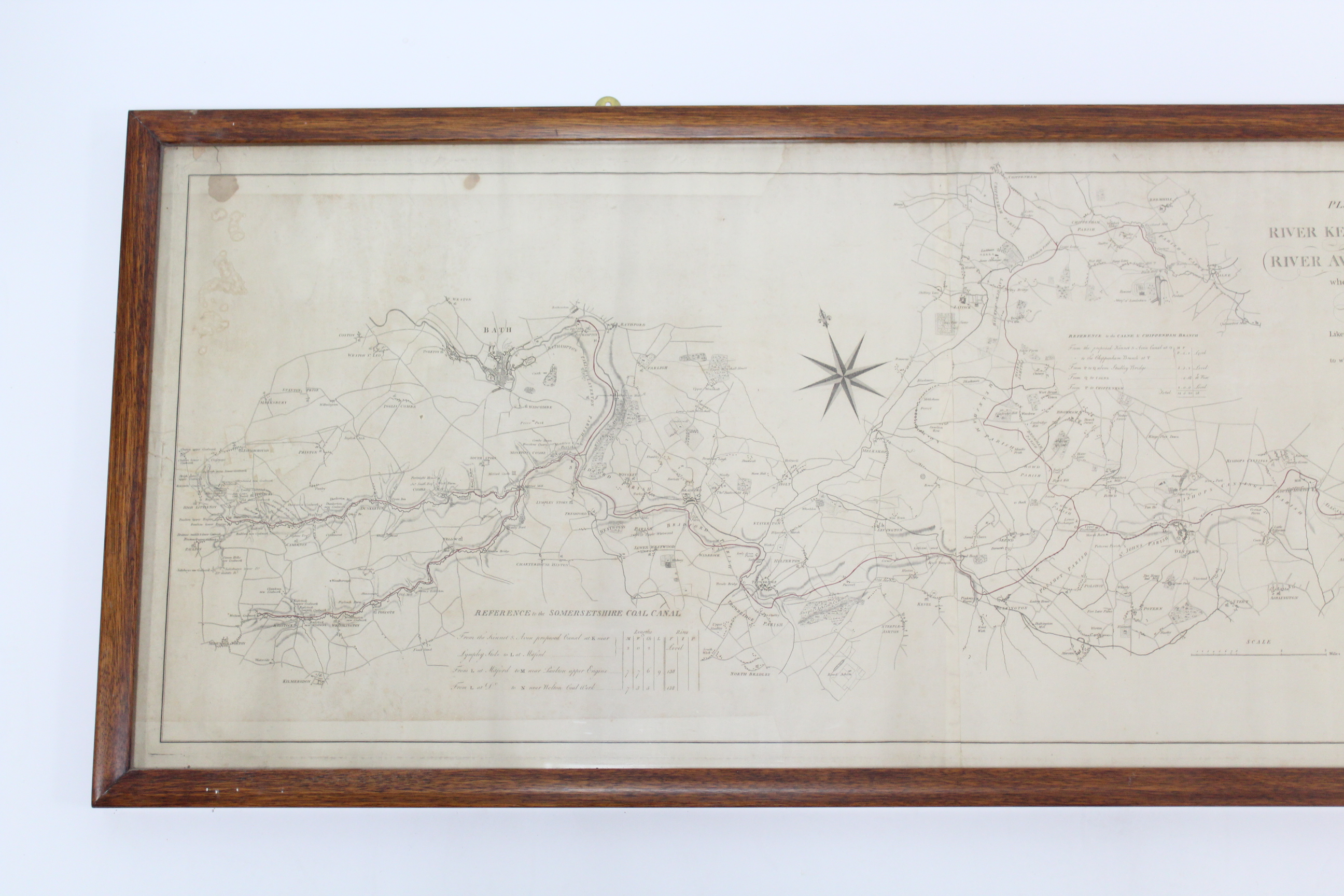 A LATE 18th century ENGRAVED MAP TITLED: “PLAN OF THE Proposed NAVIGABLE CANAL between the RIVER - Image 2 of 4